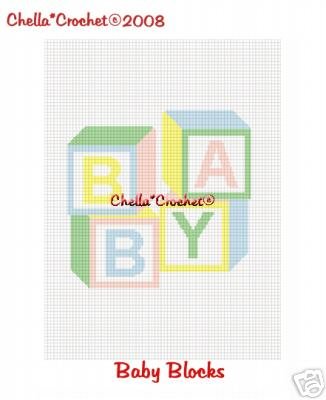 Baby Blocks Pastel Colors Afghan Crochet Pattern Graph