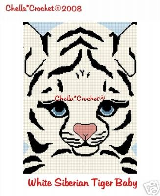 White Tiger Baby Siberian Afghan Crochet Pattern Graph