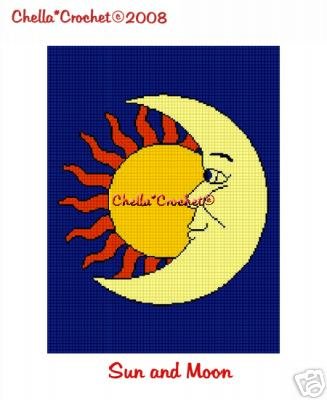 Sun Moon Celestial Afghan Crochet Pattern Graph