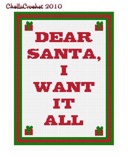 Christmas I Want It All Afghan Crochet Pattern Graph