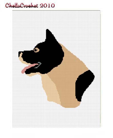CHELLA*CROCHET AKITA INU DOG AFGHAN PATTERN GRAPH .PDF EMAILED