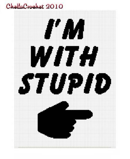 Hand I'm With Stupid Afghan Crochet Pattern Graph