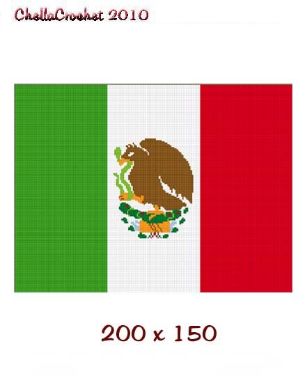 Chella Crochet Mexican Flag Mexico Afghan Crochet Pattern Graph