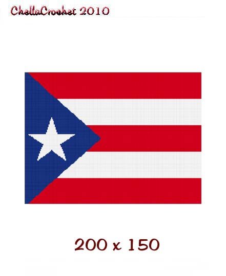 Chella Crochet Puerto Rico Rican Flag Afghan Crochet Pattern Graph
