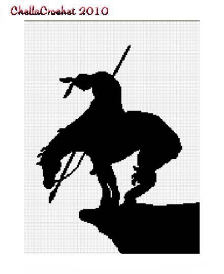 Chella Crochet End Of The Trail Indian Native American Horse Afghan Crochet Pattern Graph