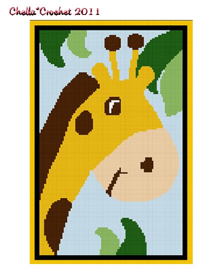 Chella Crochet ZOO Jungle Safari Baby Giraffe Afghan Crochet Pattern Graph