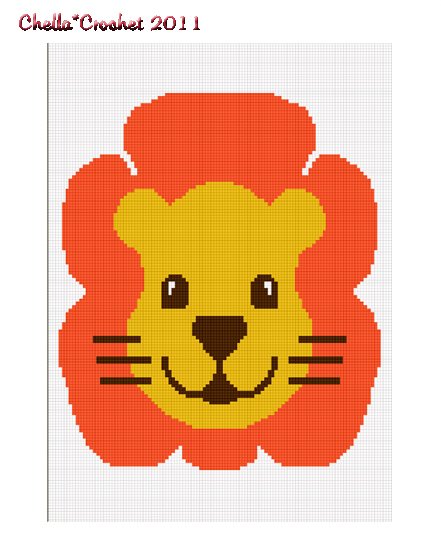 Chella Crochet Baby Jungle Safari Lion Full Face Afghan Crochet Pattern Graph