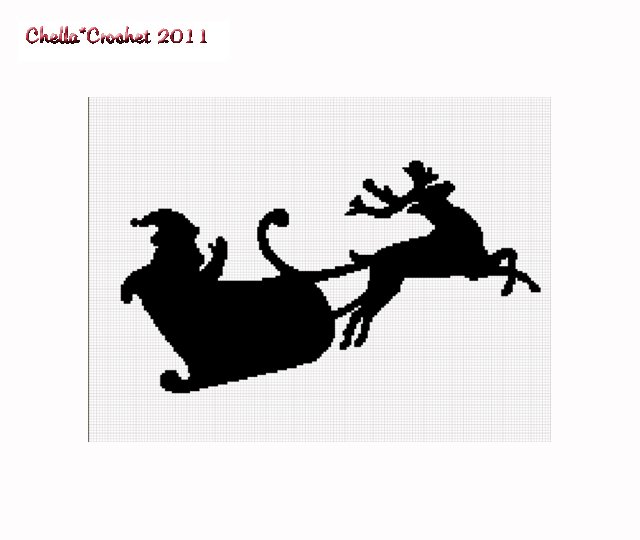 Chella Crochet Santa Claus Reindeer Sil Afghan Crochet Pattern Graph
