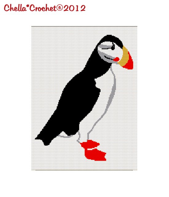 Chella Crochet Alaskan Puffin Bird Afghan Crochet Pattern