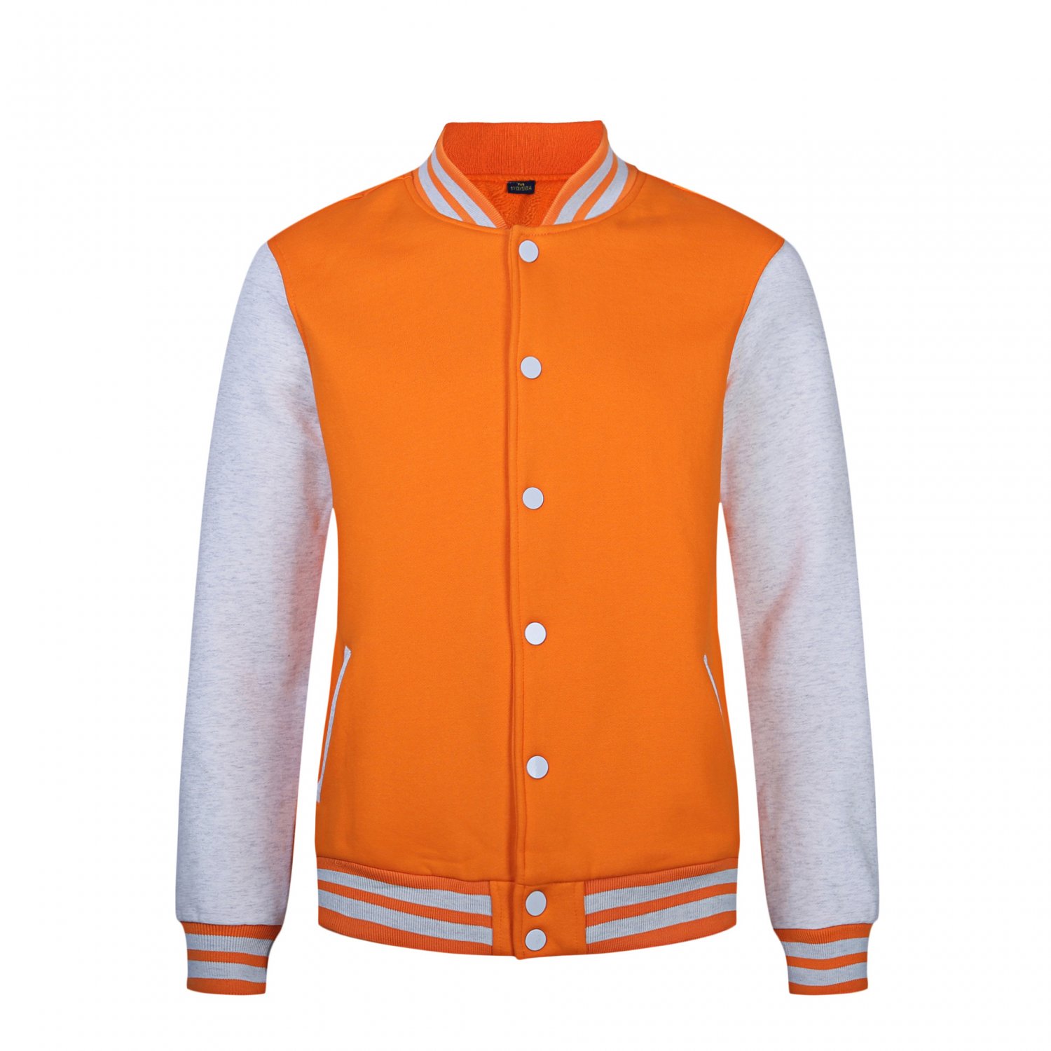 Custom Baseball Jersey Hoodie Coat Orange Gray