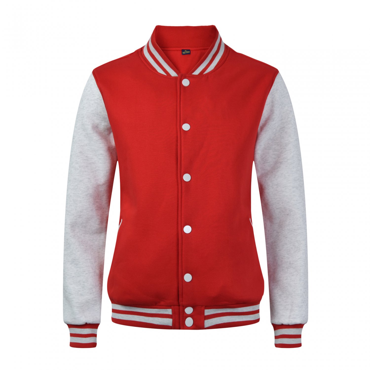 Custom Baseball Jersey Hoodie Coat Red Gray