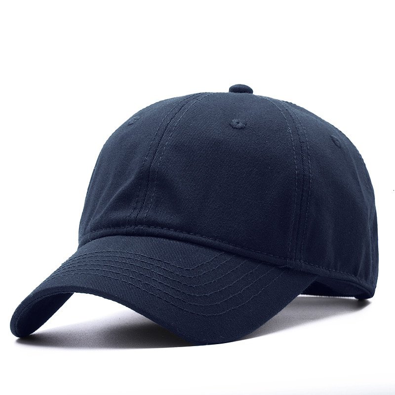Big Head Man Plus Size Cotton Baseball Cap Cotton Navy Blue