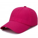 Summer Women Men Mesh Baseball Cap Snapback Sunhat Rose Red