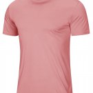 Men Gym Sports Casual Soft T-shirts Gray Pink
