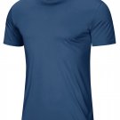 Men Gym Sports Casual Soft T-shirts Blue Gray