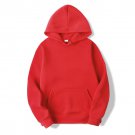 Men's Casual Sweatshirts Top Solid Color Hoodies Red