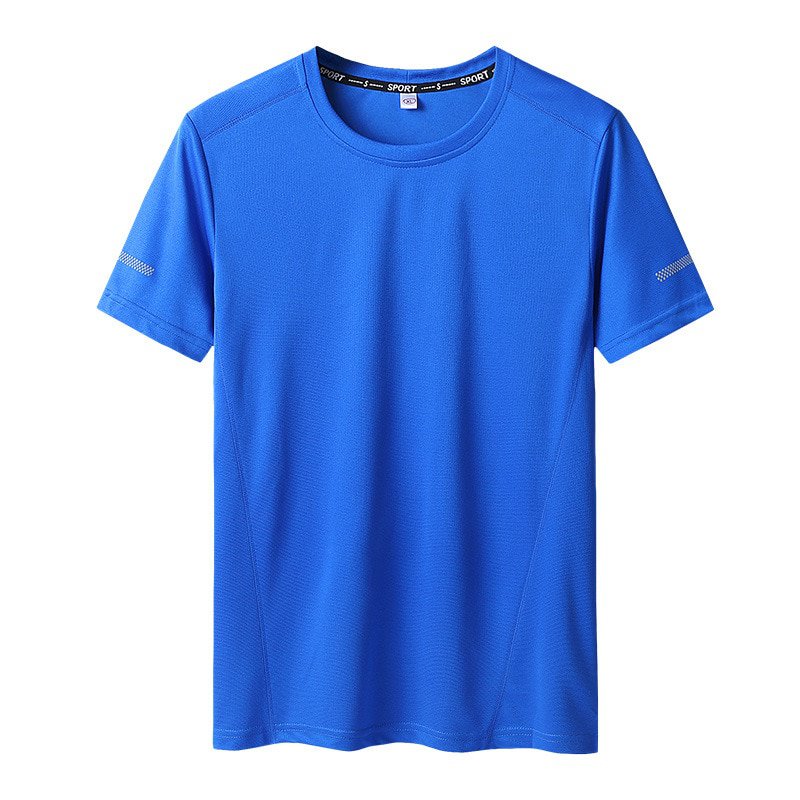 Men's Quick Dry Fit Sport Mesh Short Sleeve T Shirts Mid Blue