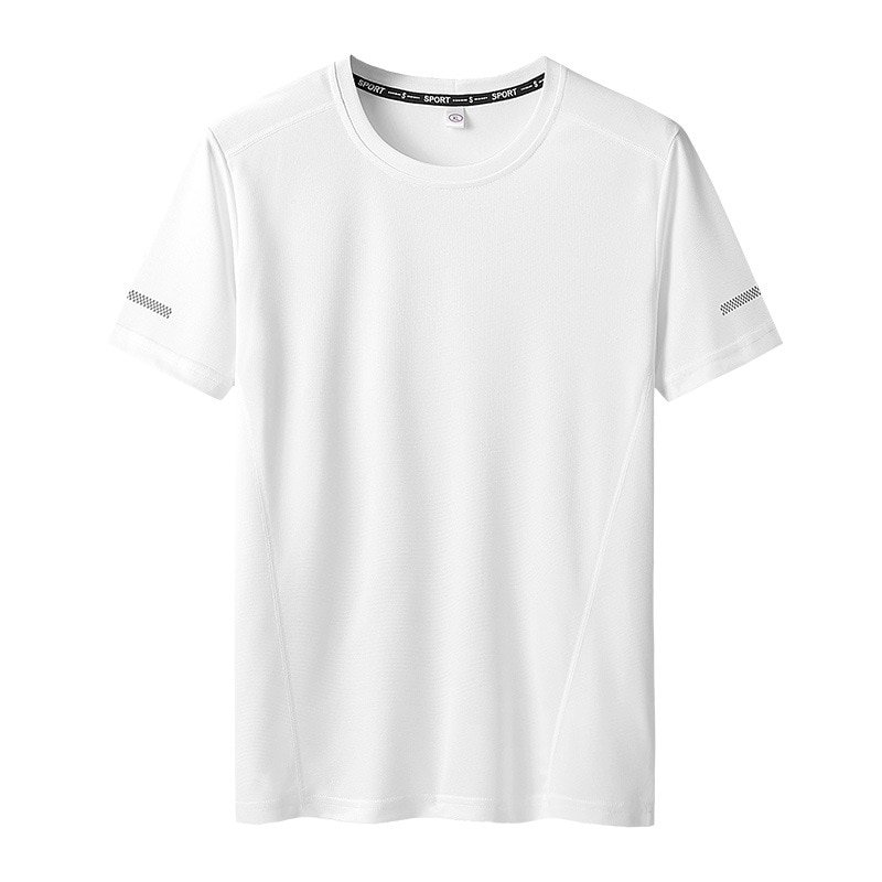 Men's Quick Dry Fit Sport Mesh Short Sleeve T Shirts White