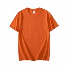 Cotton Short-sleeve Pure Color For Tops T-shirt Orange Red