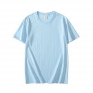 Cotton Short-sleeve Pure Color For Tops T-shirt Light blue