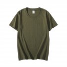 Cotton Short-sleeve Pure Color For Tops T-shirt Army Green