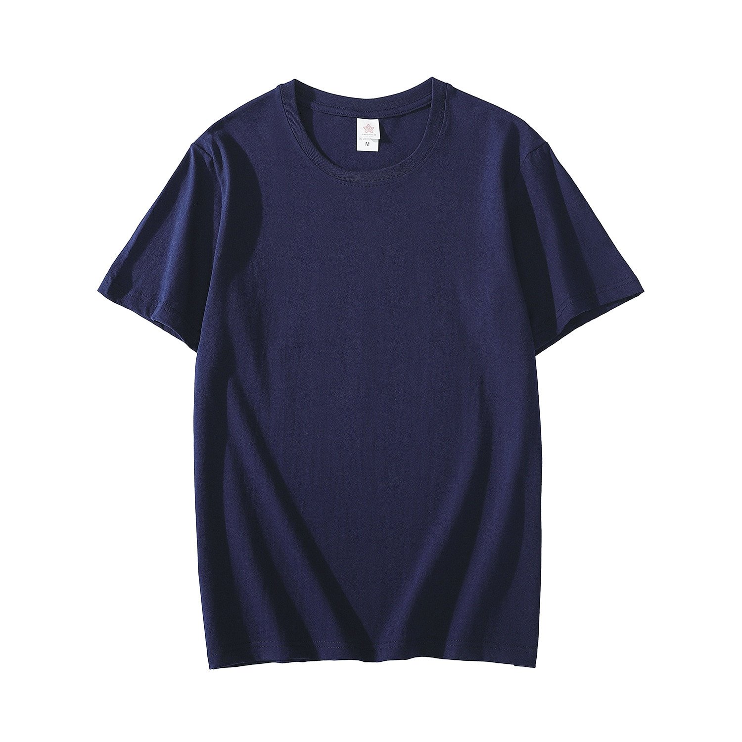 Cotton Short-sleeve Pure Color For Tops T-shirt Navy