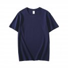 Cotton Short-sleeve Pure Color For Tops T-shirt Navy