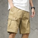 Men Outdoor Multi-Pocket Joggers Casual Loose Shorts Khaki