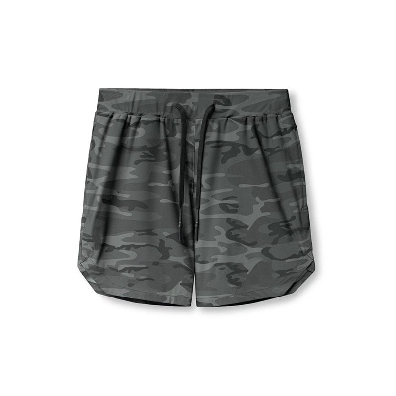 Men's Sports Fitness Quick-drying Multiple pockets Running Short grey
