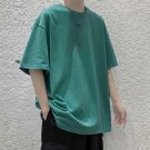 Summer Loose Short-sleeved Casual O Neck T-shirt Green