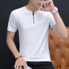 Men Casual Short Sleeve Slim Fil Fashion T Shirt White