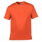 Men Fitness T-shirts O neck Cotton T-shirts Orange