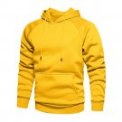 Mens Long Sleeve Pullover Hoodies Sweatshirt Yellow