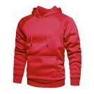 Mens Long Sleeve Pullover Hoodies Sweatshirt Red