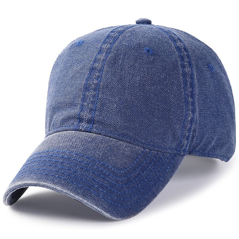 Solid Color Baseball Hats Big Head Man Blue