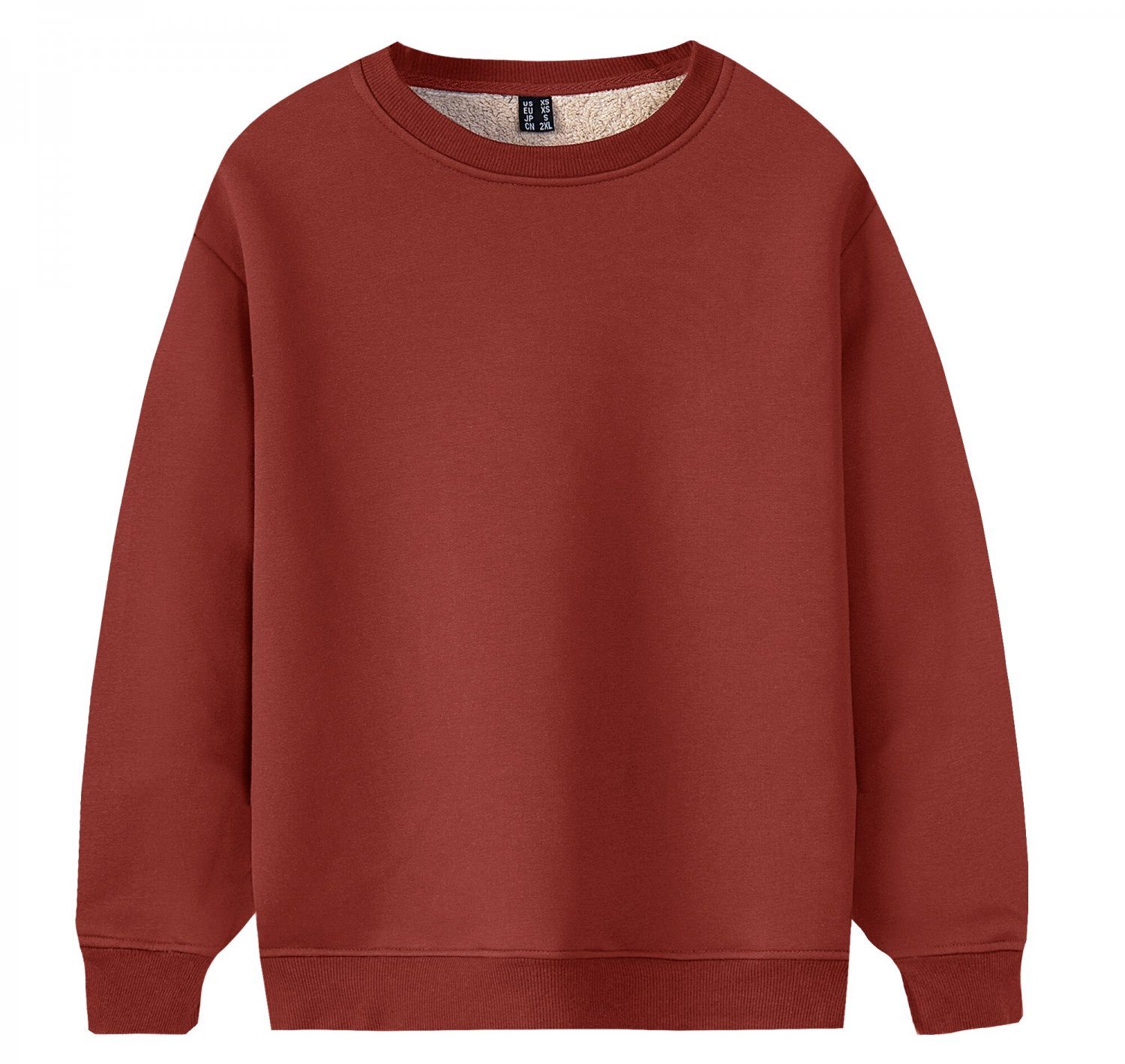 Men's Crewneck Pullover Tops Shirts No Hood Hoodie Orange Red