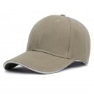 Brim Stripes Adjustable Shade Outdoor Baseball Cap Khaki
