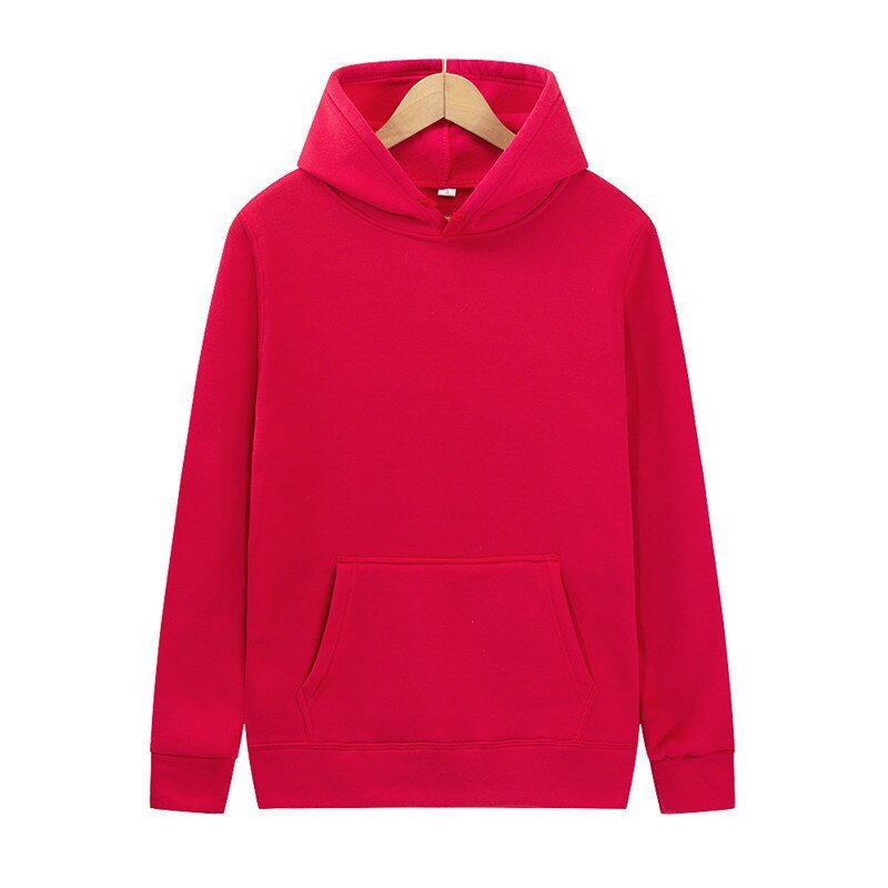 Casual Hoodies Sweatshirts Solid Color Hoodies Sweatshirt red