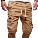 Men Casual Elastic Waist Pocket Shorts khaki