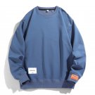 Men's O Neck Casual Hoodies Sweatshirts Blue