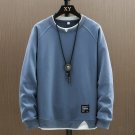 Men Casual O-Neck Sweatshirt Hoodies Blue