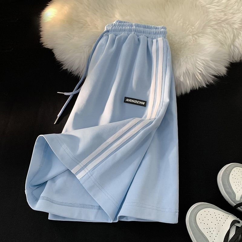 Sports Loose and Thin Wide-footed Casual Shorts Blue