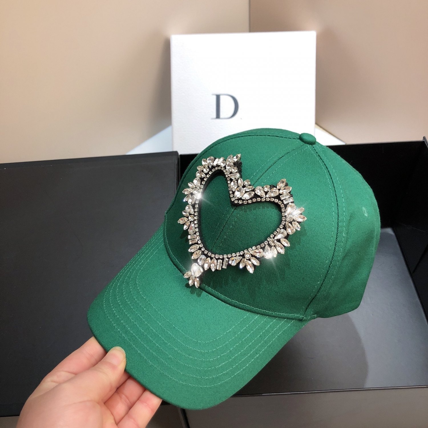 Fashion Love Cap Casual Unisex Universal Baseball Cap dark green