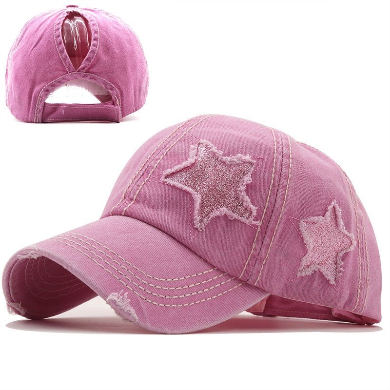 Denim Hat Stars Stripes _ Stars Hat Pink