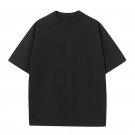 Cotton Fashion Round Neck Short Sleeve T-shirt Black