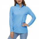 Women Anti UVSun Protection Shirts Outdoor Running T-Shirts Blue