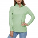 Women Anti UVSun Protection Shirts Outdoor Running T-Shirts Light Green