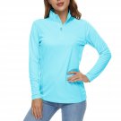 Women Anti UVSun Protection Shirts Outdoor Running T-Shirts Ice Blue