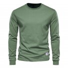 Men Cotton Long Sleeve Tee Pullovers T Shirts Green