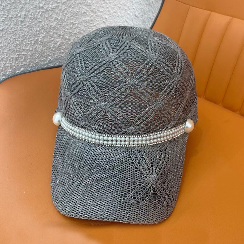 Baseball Cap Women Breathable Cool Mesh Hat Gray Visor